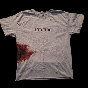 Gildan Gray 'I'm Fine' Graphic Tee
